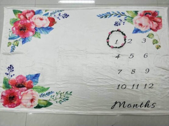 Red Flower Blanket Monthly Milestone